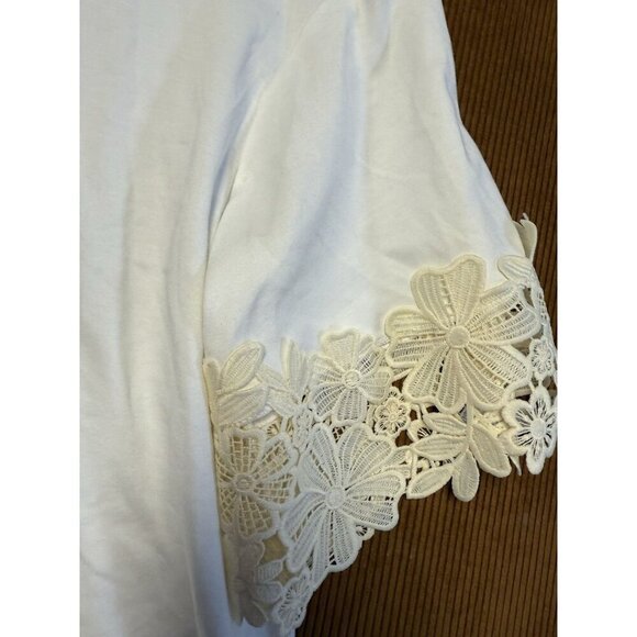 see by chloe white blouse lace detail sz XL - Picture 4 of 7